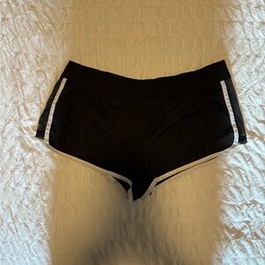 Black Athletic Shorts with White Stripes